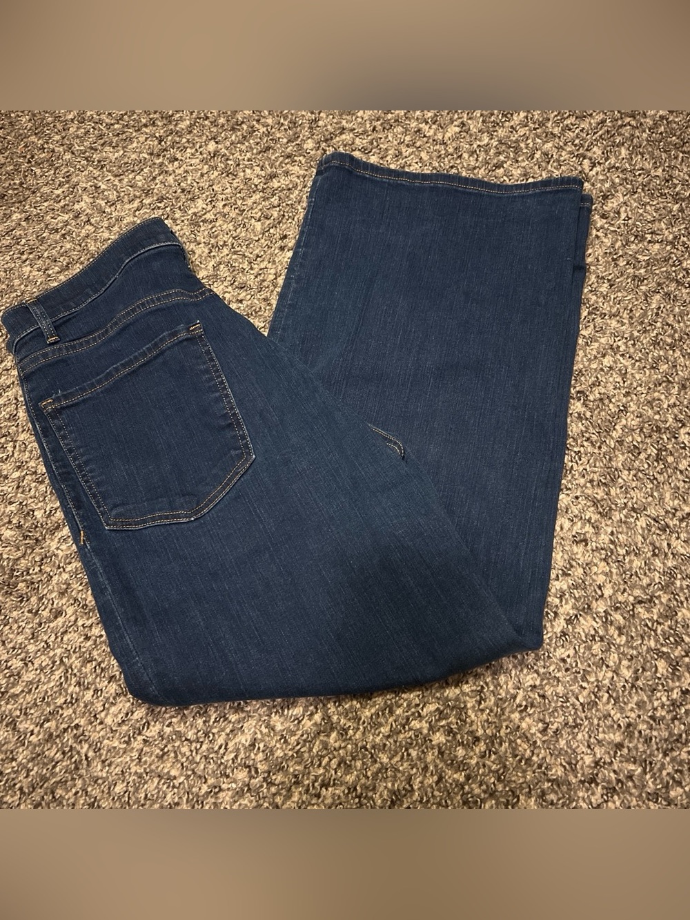 Express Women's Dark Blue Wide-Leg Jeans
